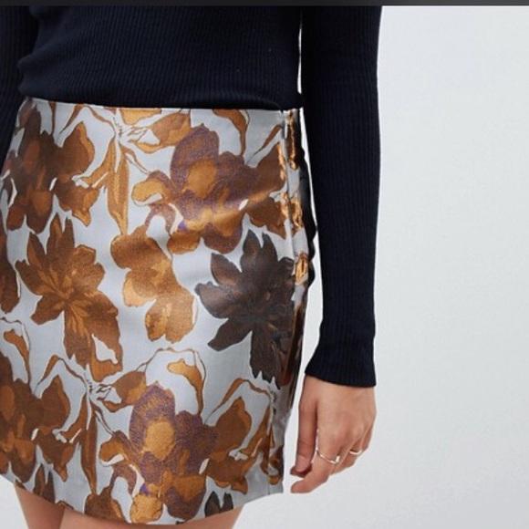 ASOS Brave Soul floral skirt in brocade - Picture 1 of 10